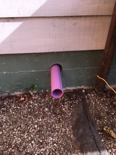 Grey water system feeding garden and yard in Ventura Calfornia